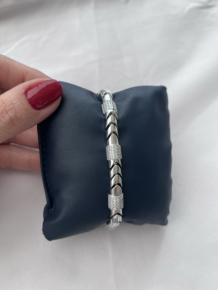 Zirkon Taşlı Silver Bileklik