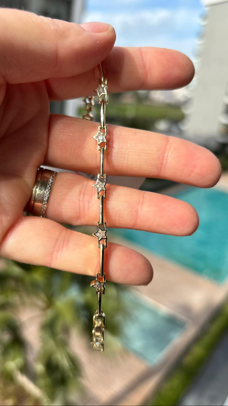 Premium Zirkon Taşlı Yıldızlı Bileklik