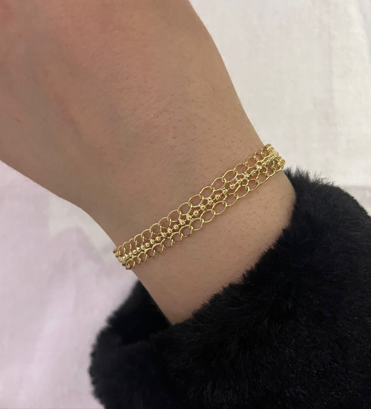 Gold Örme Model Bileklik