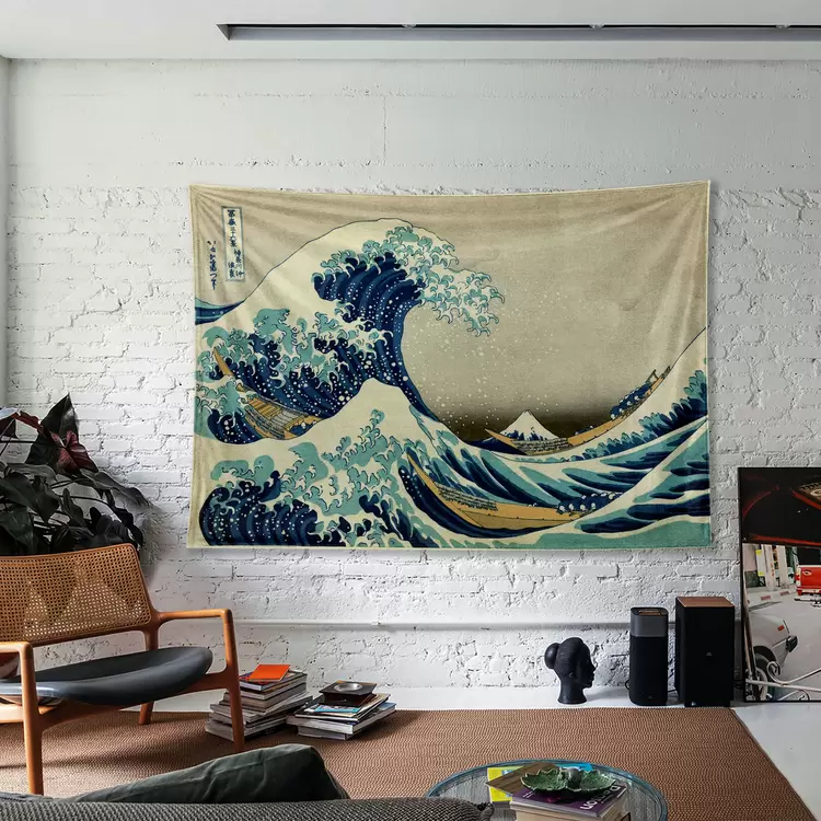 The Great Wave off Kanagawa Duvar Örtüsü