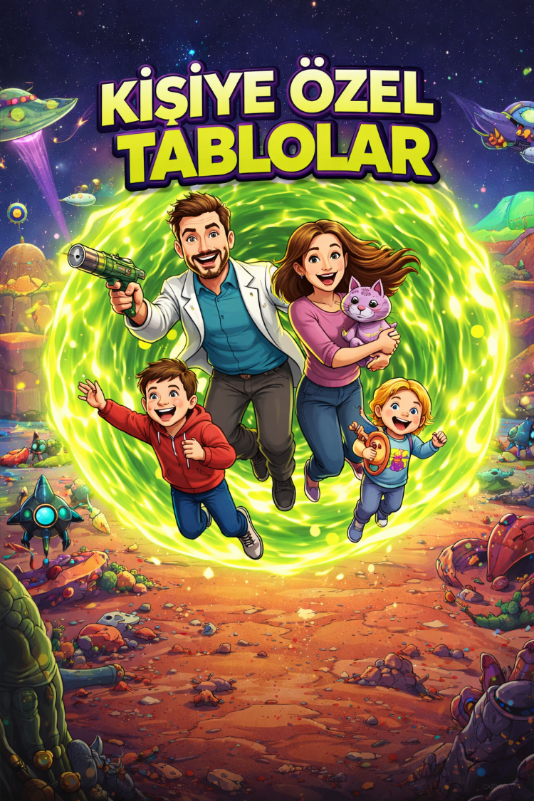 Kişiye Özel Konsept Tablo - Uzay Yolculuğu | Rick And Morty
