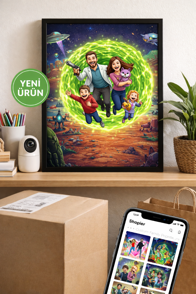 Kişiye Özel Konsept Tablo - Uzay Yolculuğu | Rick And Morty