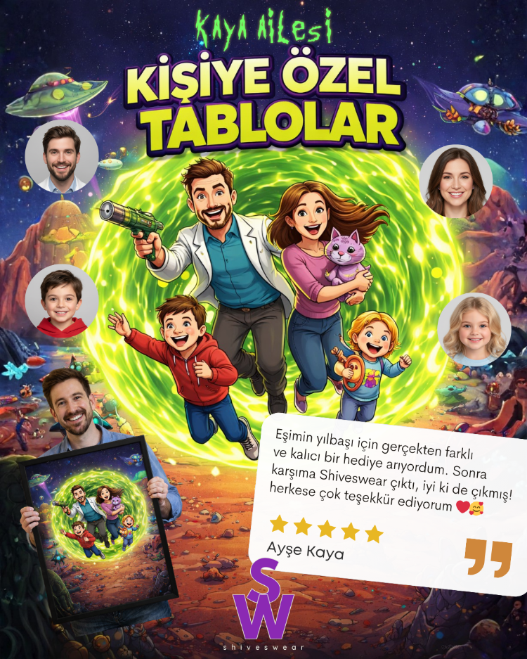 Kişiye Özel Konsept Tablo - Uzay Yolculuğu | Rick And Morty