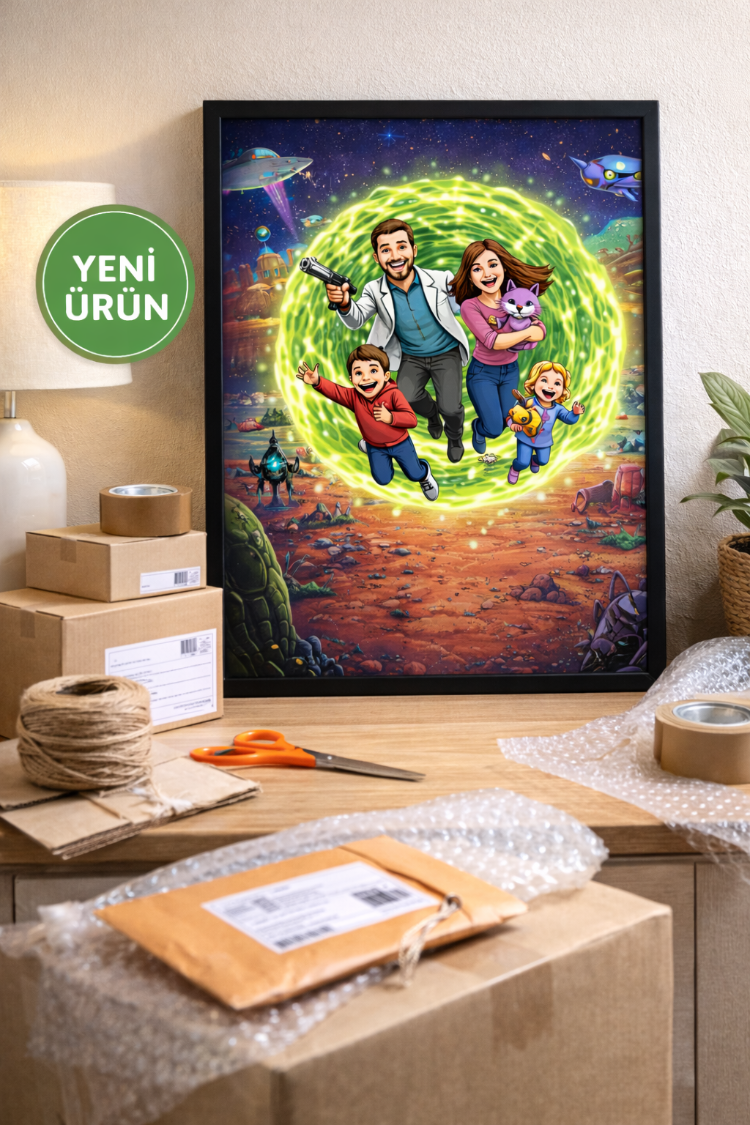 Kişiye Özel Konsept Tablo - Uzay Yolculuğu | Rick And Morty