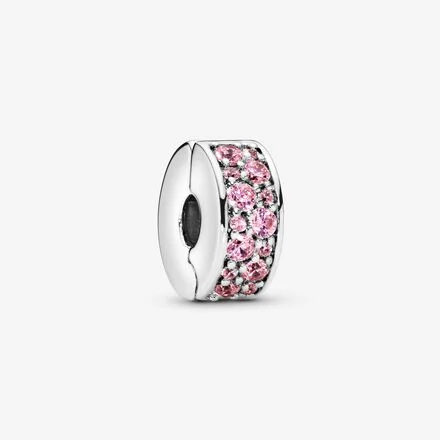 Pembe Pave Klips Charm