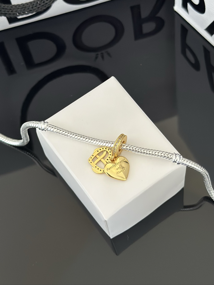 Işıltılı Sonsuz Kalp Sallantılı Charm