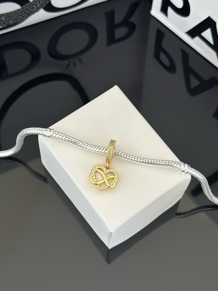 Işıltılı Sonsuz Kalp Sallantılı Charm