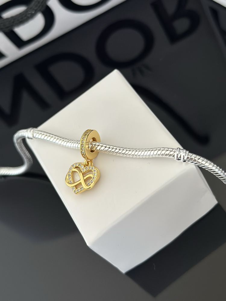 Işıltılı Sonsuz Kalp Sallantılı Charm
