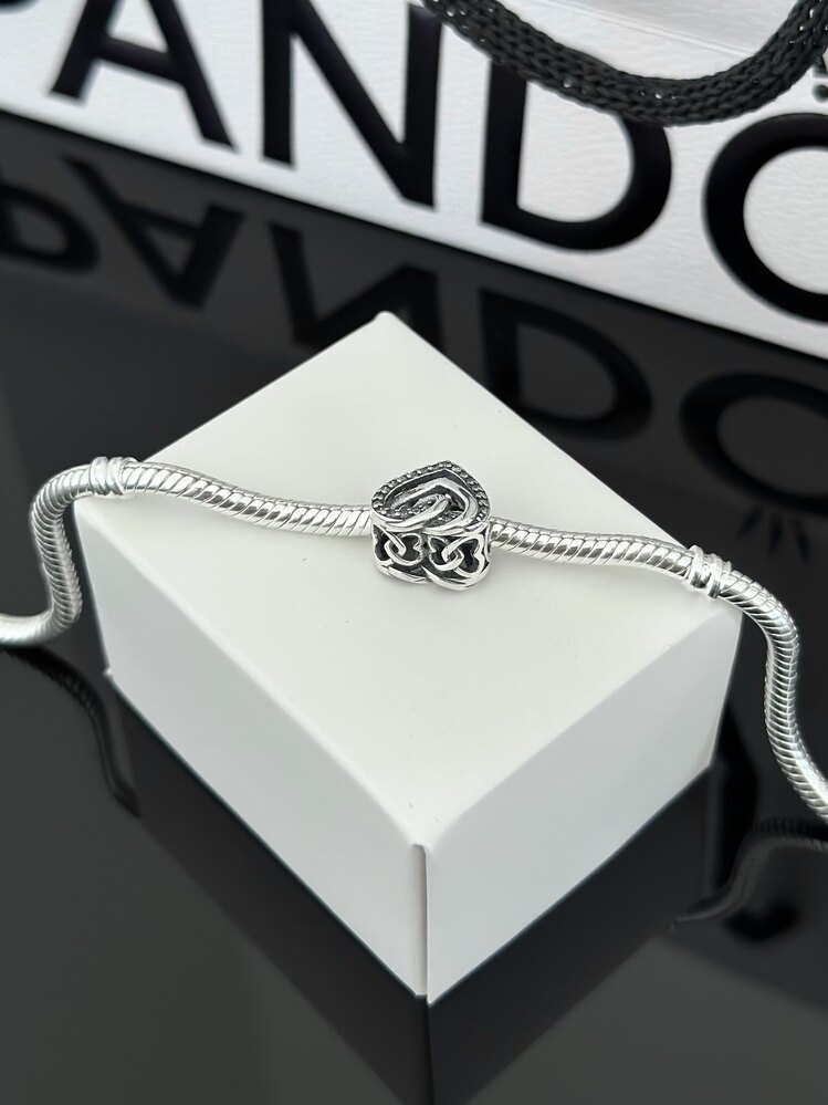 İç İçe Geçmiş Kalpler Charm 