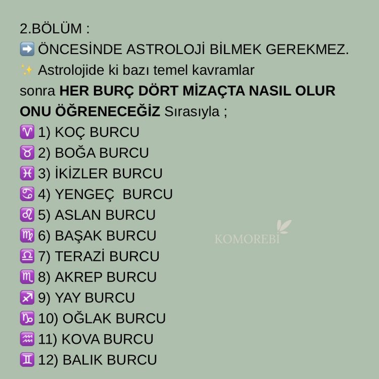 mizaç ve burçlar eğitimi ( kayıt eğitim)