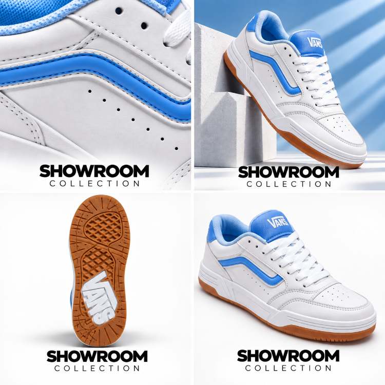 Vans Hylane Unisex Skate Shoes - White / Baby Blue