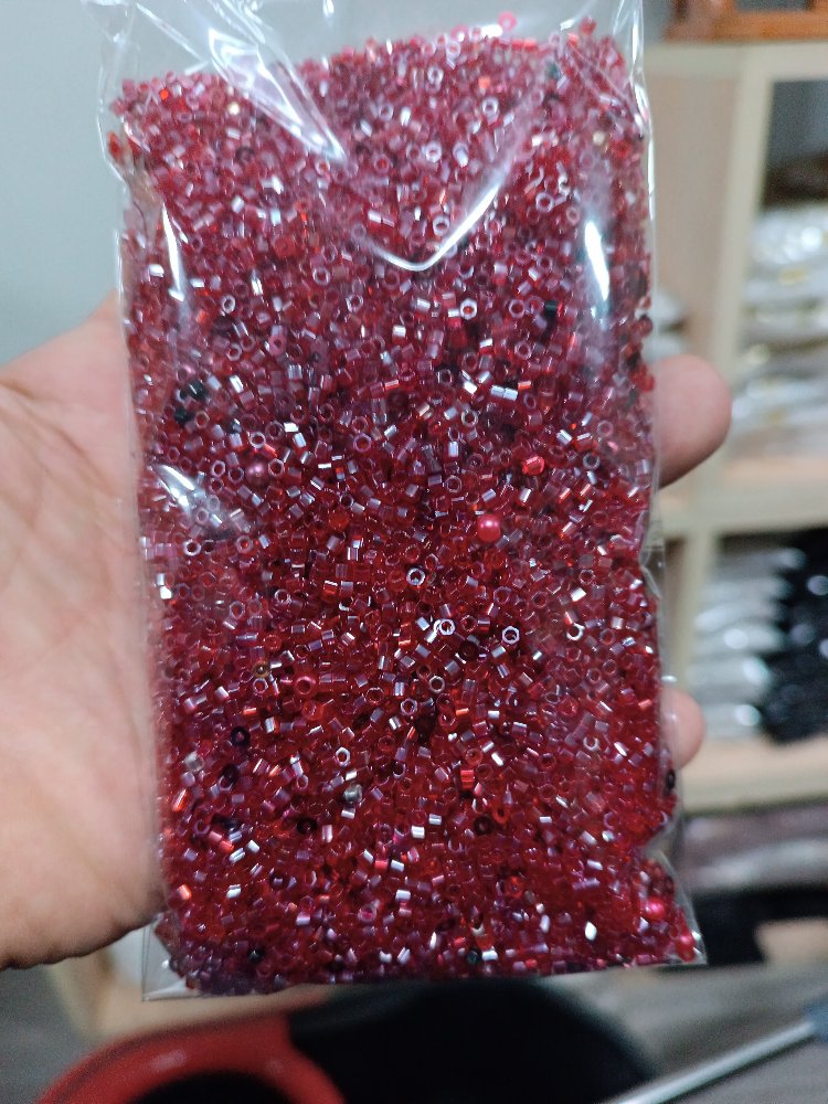 200 gr Nar Çiçeği Kırmızı Cam Boncuk 2mm 
