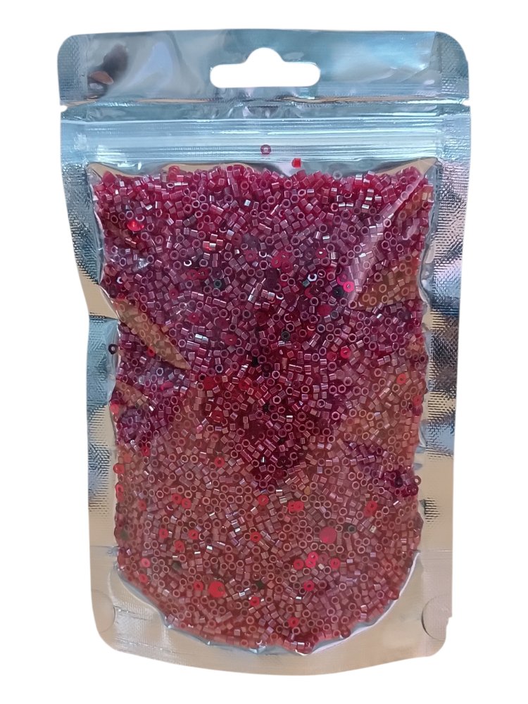 200 gr Nar Çiçeği Kırmızı Cam Boncuk 2mm 