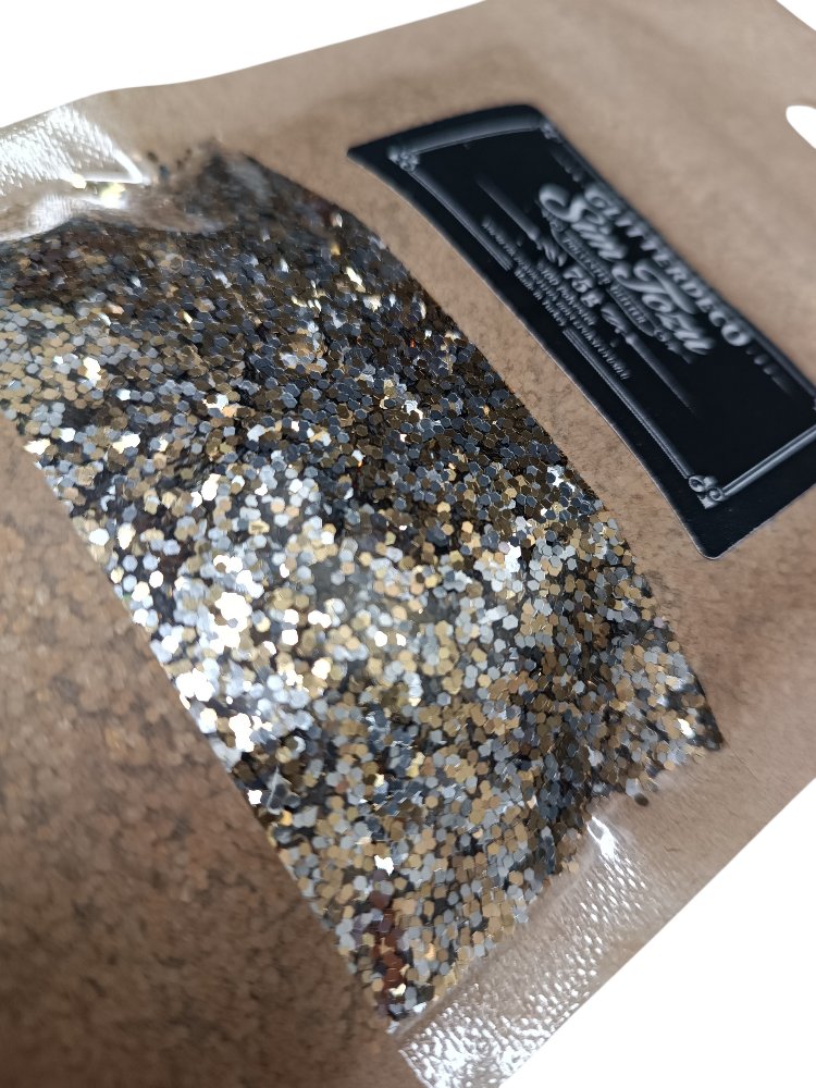 Toz Sim 75gr x 50 Adet Toptan Paket Altın Gümüş Karışım iri Tane Hobi Epoksi Duvar Boya