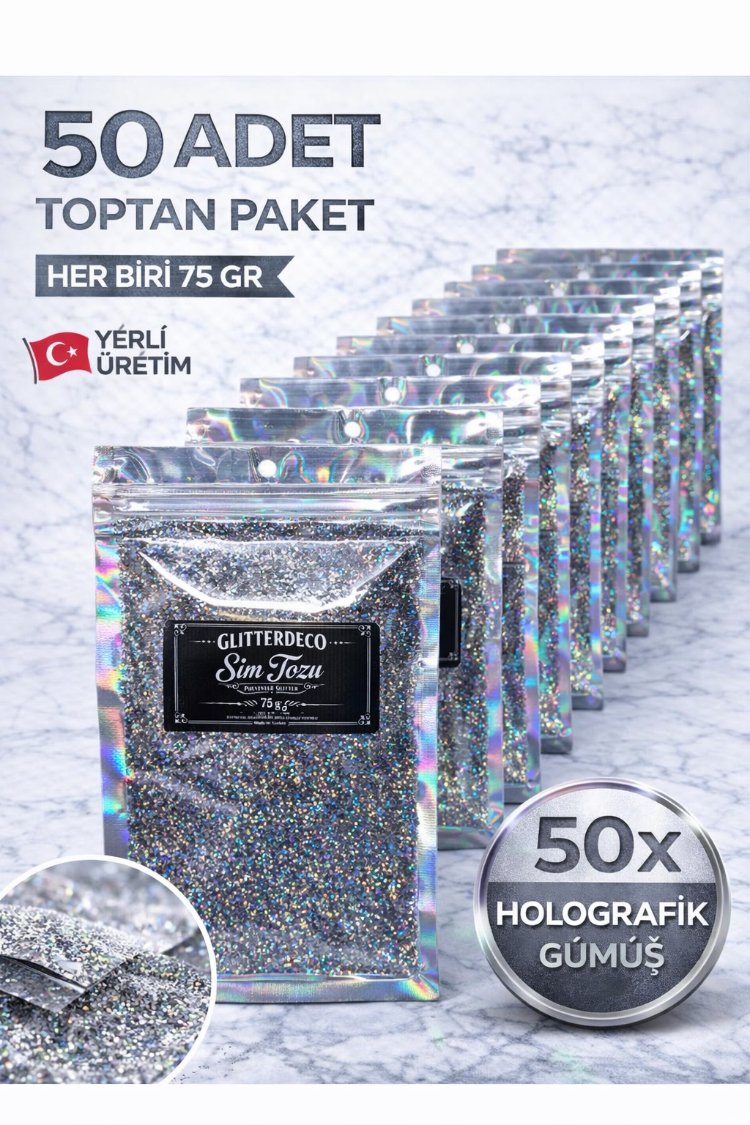Halogram Gümüş Toz Sim 50 X 75 gr paket