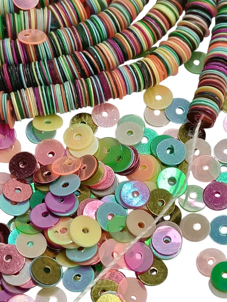 6mm Çok renkli Pul Payet dizi