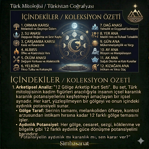 Evrensel Bilgelik Serisi: 12 Gölge Kadın Arketip Rehber Kartları