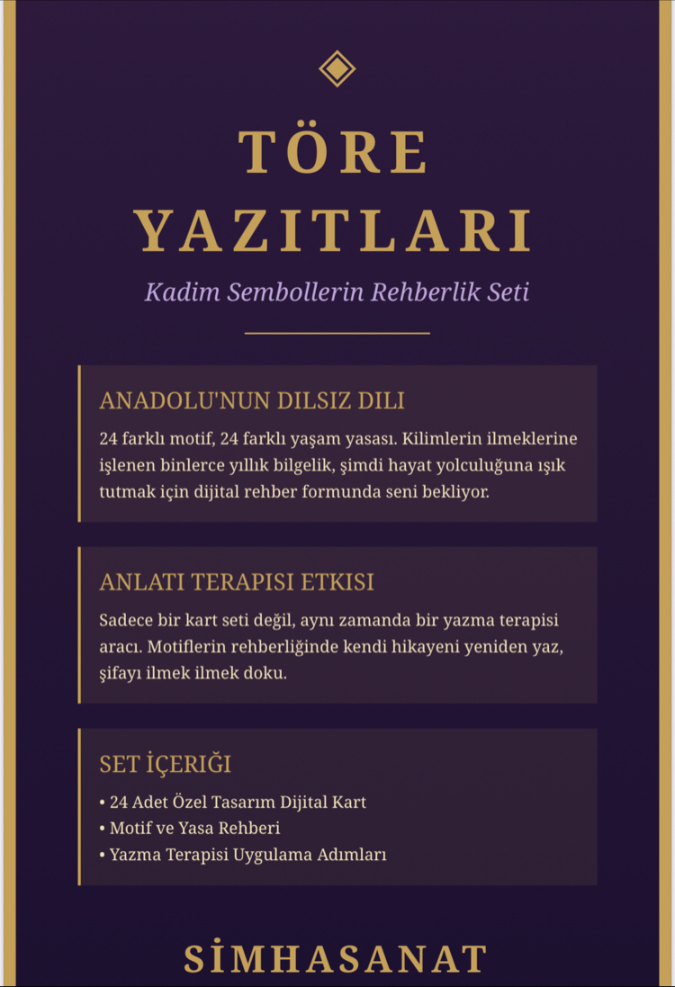 Töre Yazıtları: Anadolu Bilgeliği & Kilim Motifleri Rehber Kart Seti