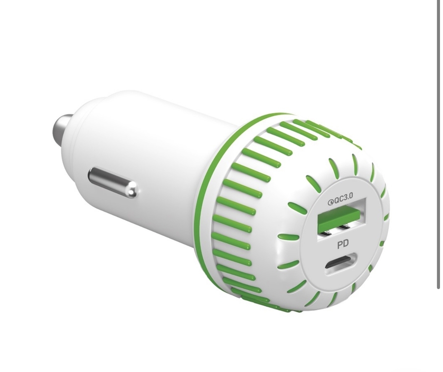 Gritty 38W 1*Usb 1* Type-C Süper Hızlı Araç Şarj Başlık Beyaz