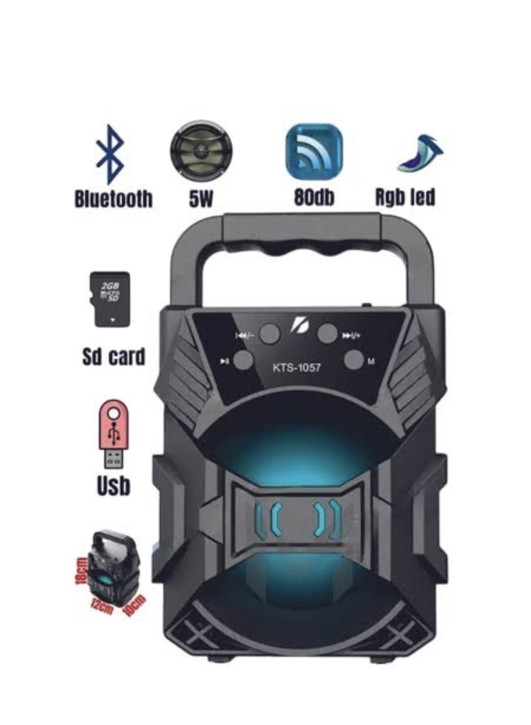 KT-1057 Işıklı Bluetooth Hoparlör Usb/bt/sd Taşınabilir Ses Sistemi Mini