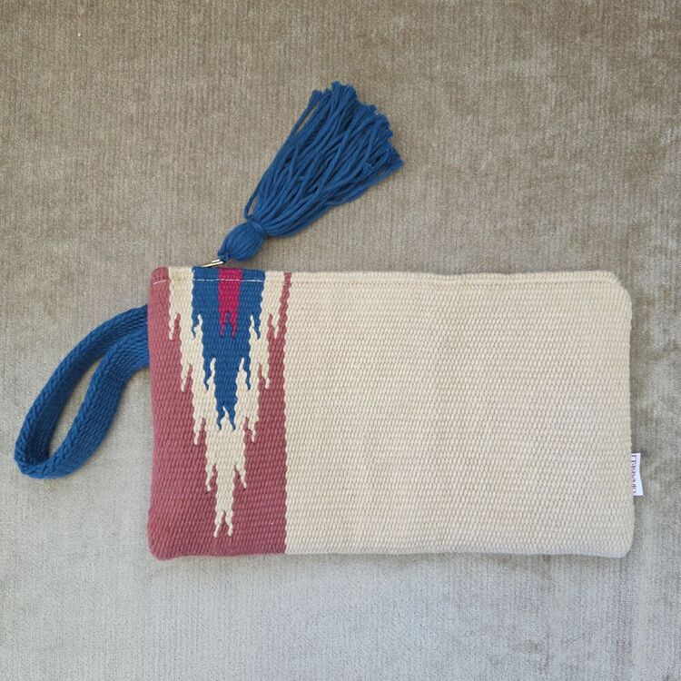 +9 renk/Göz el dokuma pamuk portföy - Handwoven cotton clutch