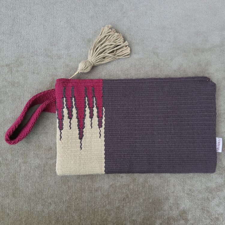 +9 renk/Sarkıt el dokuma pamuk portföy çanta- Handwoven cotton clutch