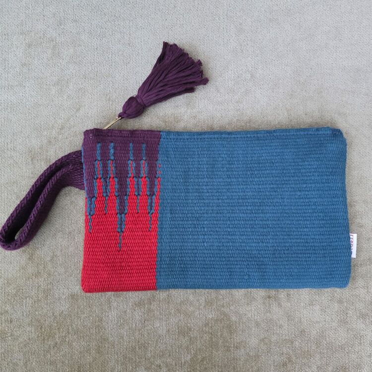 +9 renk/Sarkıt el dokuma pamuk portföy çanta- Handwoven cotton clutch