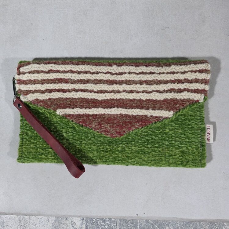 +9 renk/Sumak Elde Yün Dokuma Çanta (Hand-woven Wool Clutch)