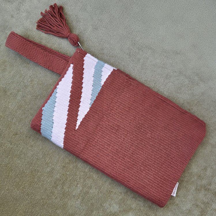 +11 renk/Çapraz el dokuma pamuk portföy çanta- Handwoven cotton clutch