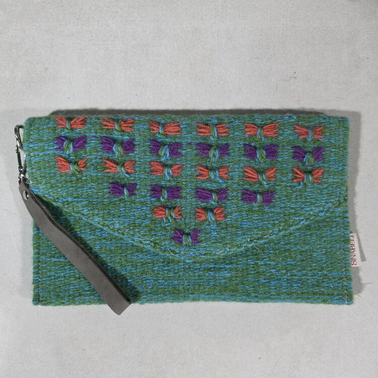 +7 renk/Kelebek Elde Yün Dokuma Çanta (Hand-woven Wool Clutch)