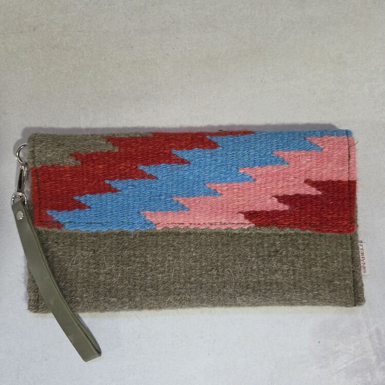 +14 renk/Basamak Elde Yün Dokuma Çanta (Hand-woven Wool Clutch)