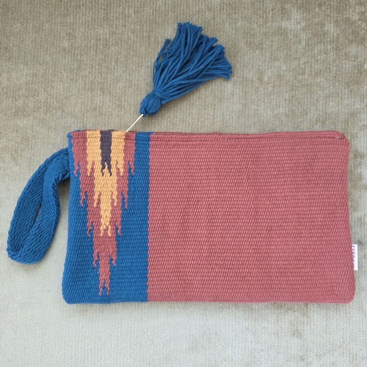 +9 renk/Göz el dokuma pamuk portföy - Handwoven cotton clutch