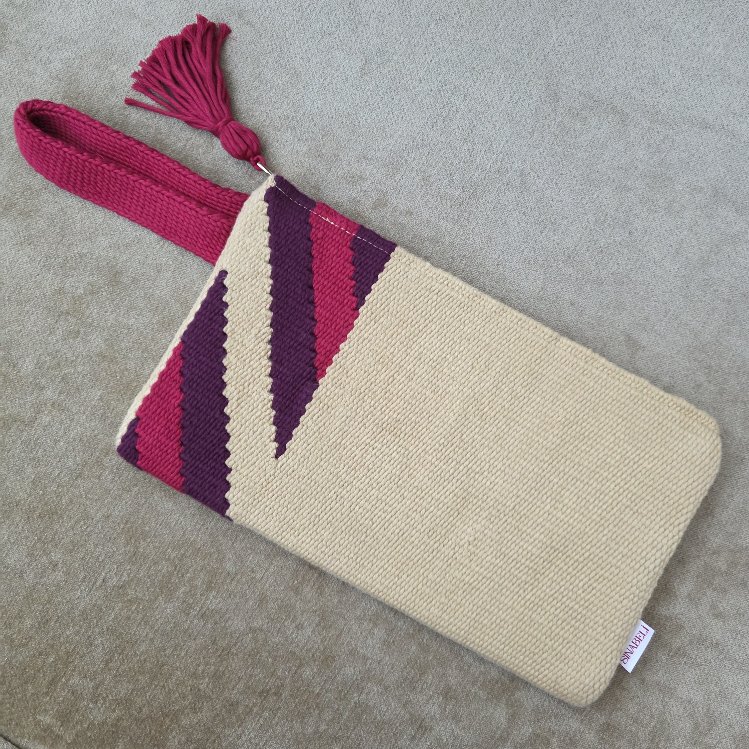 +11 renk/Çapraz el dokuma pamuk portföy çanta- Handwoven cotton clutch