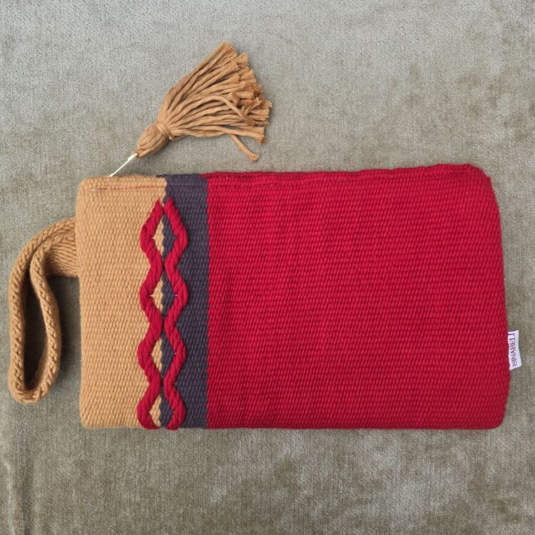 +9 renk/Baklava el dokuma pamuk portföy çanta - Handwoven cotton clutch