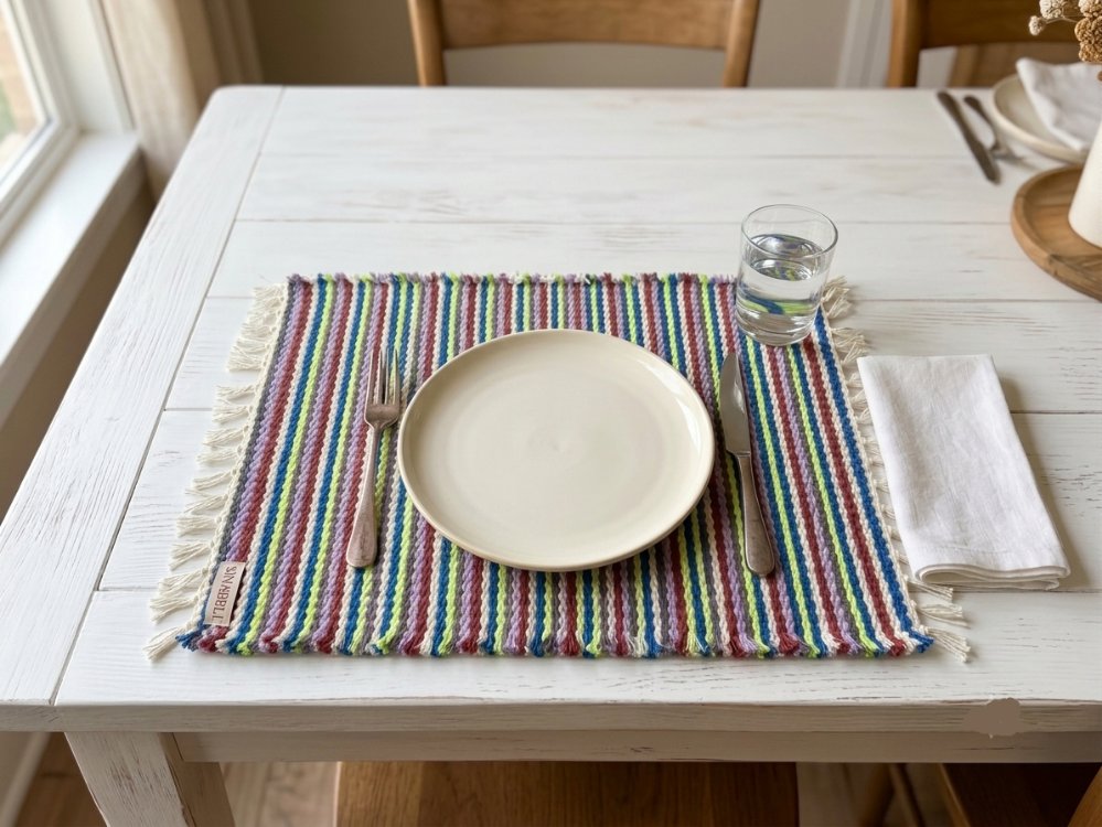 El Dokuma 2li Pamuk Amerikan Servis (Hand-woven Cotton Placemats)