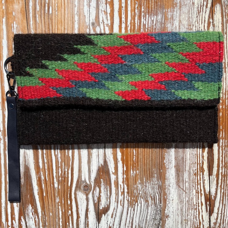 +14 renk/Basamak Elde Yün Dokuma Çanta (Hand-woven Wool Clutch)