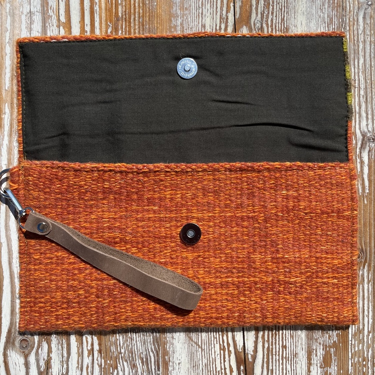 +9 renk/Çubuklu Elde Yün Dokuma Çanta (Hand-woven Wool Clutch)