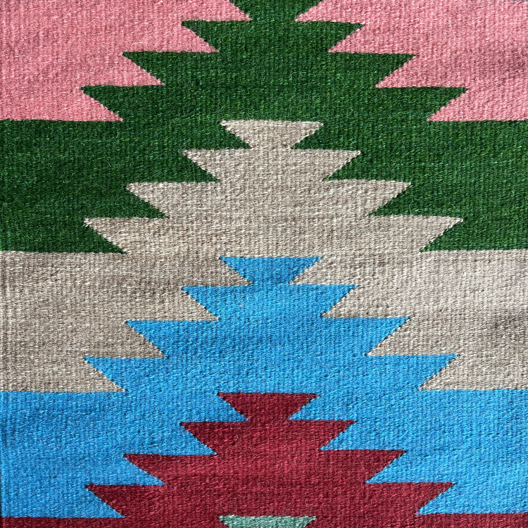 Gökkuşağı Göz El Dokuma Yün Kilim (Rainbow Eye Hand-woven Wool Kilim Rug)