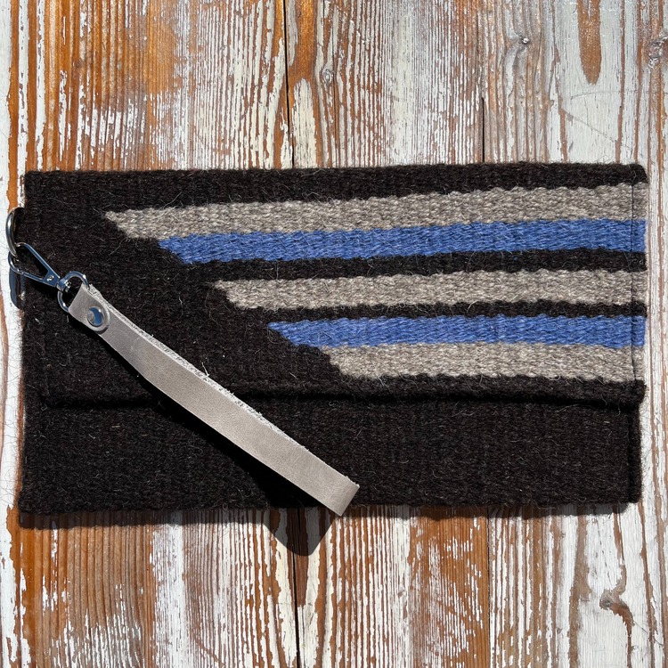 +9 renk/Çubuklu Elde Yün Dokuma Çanta (Hand-woven Wool Clutch)