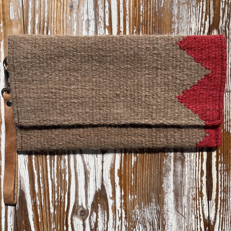 +2 renk/Zigzag Elde Yün Dokuma Çanta (Hand-woven Wool Clutch)