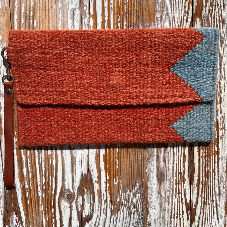 +2 renk/Zigzag Elde Yün Dokuma Çanta (Hand-woven Wool Clutch)
