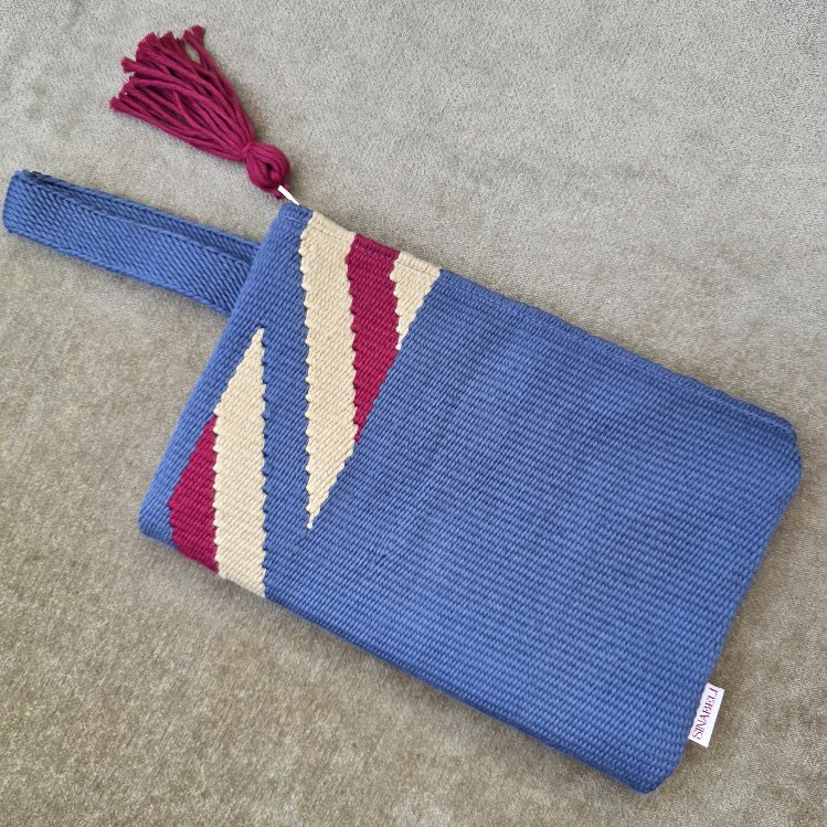 +11 renk/Çapraz el dokuma pamuk portföy çanta- Handwoven cotton clutch