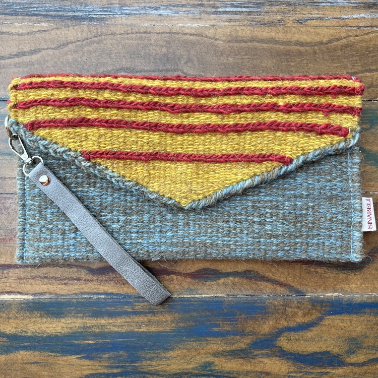 +9 renk/Sumak Elde Yün Dokuma Çanta (Hand-woven Wool Clutch)