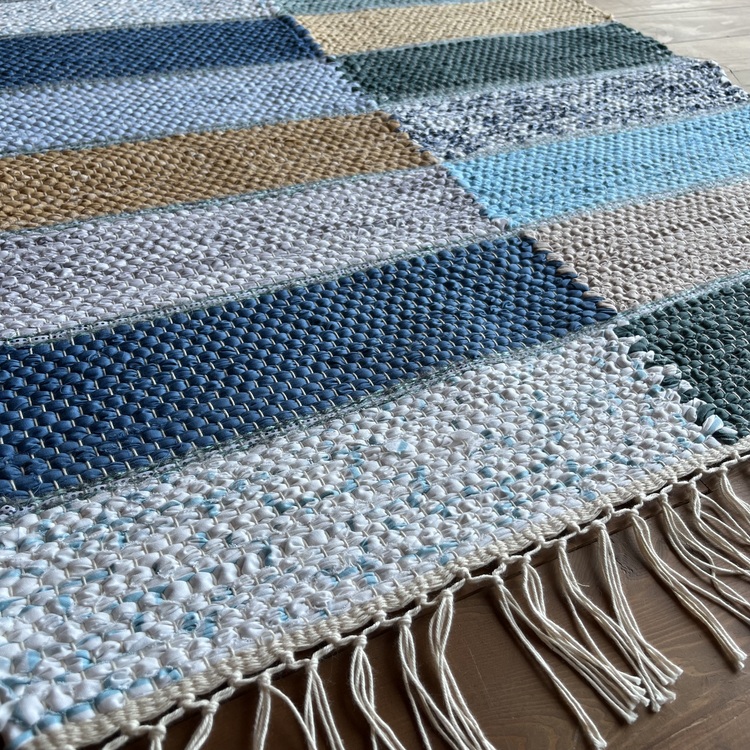 06 El Dokuma Çul-Çaput Kilim (Hand-woven Rag Kilim Rug)
