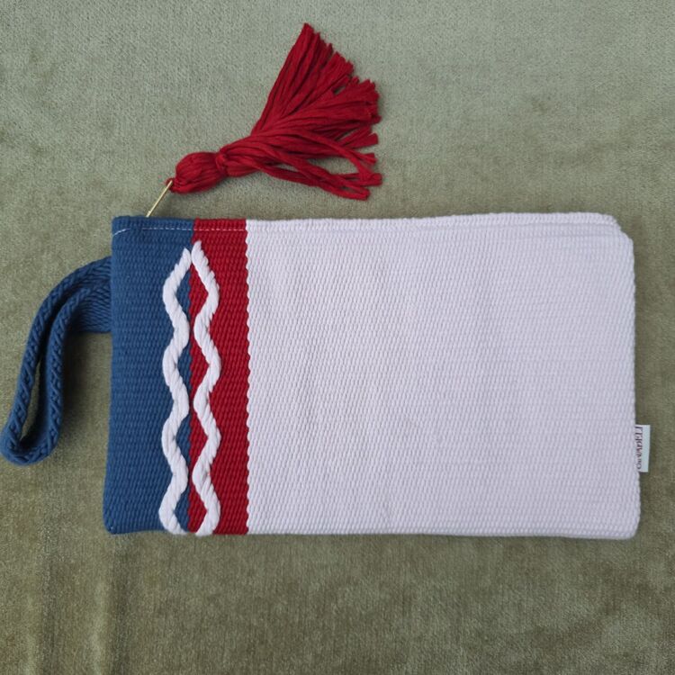 +9 renk/Baklava el dokuma pamuk portföy çanta - Handwoven cotton clutch