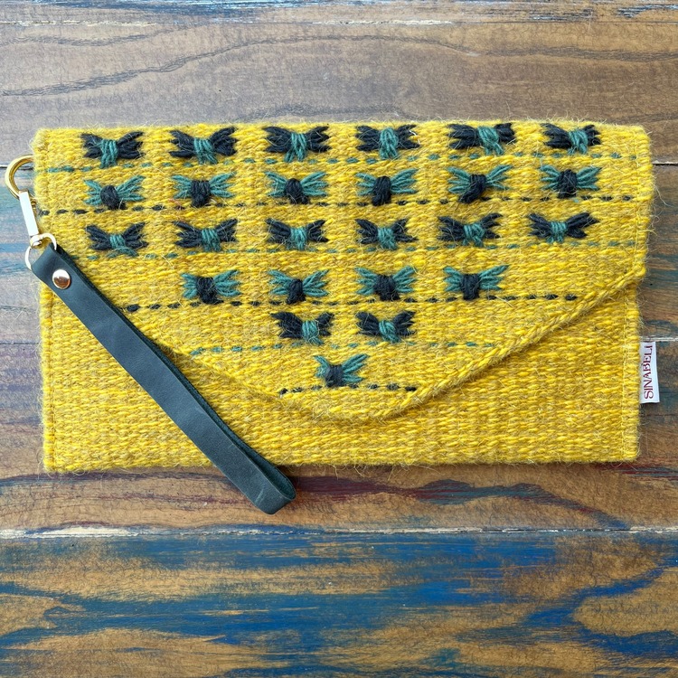 +7 renk/Kelebek Elde Yün Dokuma Çanta (Hand-woven Wool Clutch)