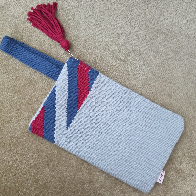 +11 renk/Çapraz el dokuma pamuk portföy çanta- Handwoven cotton clutch