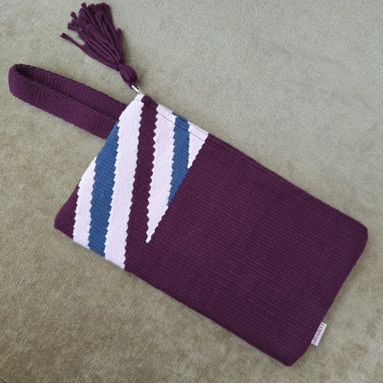 +11 renk/Çapraz el dokuma pamuk portföy çanta- Handwoven cotton clutch