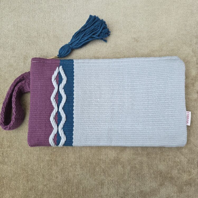 +9 renk/Baklava el dokuma pamuk portföy çanta - Handwoven cotton clutch