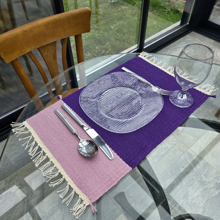 4 AL 3 ÖDE - El dokuma pamuk servis - Handwoven placemats